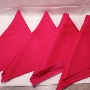 4 Large Hot Pink Table Napkins